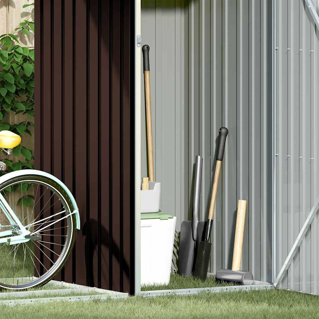 Cobertizo jardín de leña acero galvanizado verde 245x98x159 cm