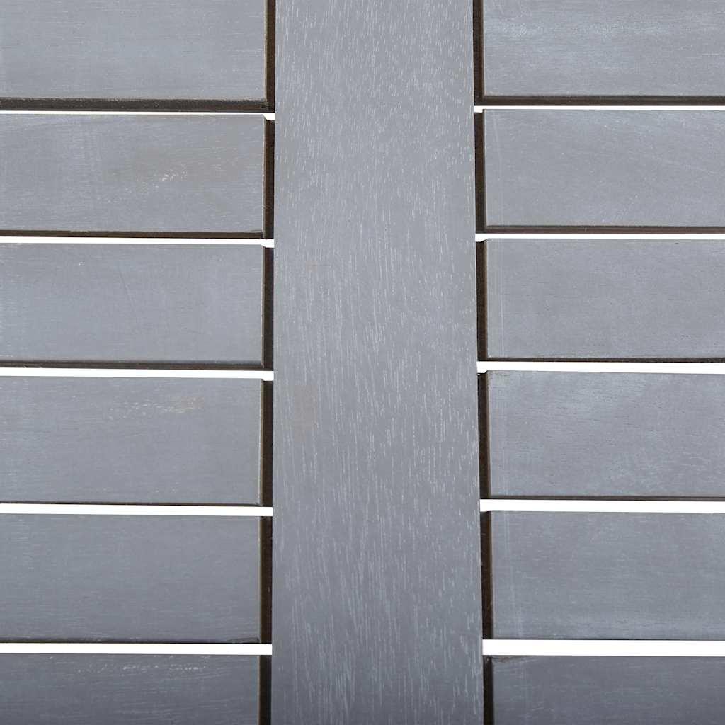 Mesa de jardín madera maciza acacia negro y marrón 123x60x74 cm
