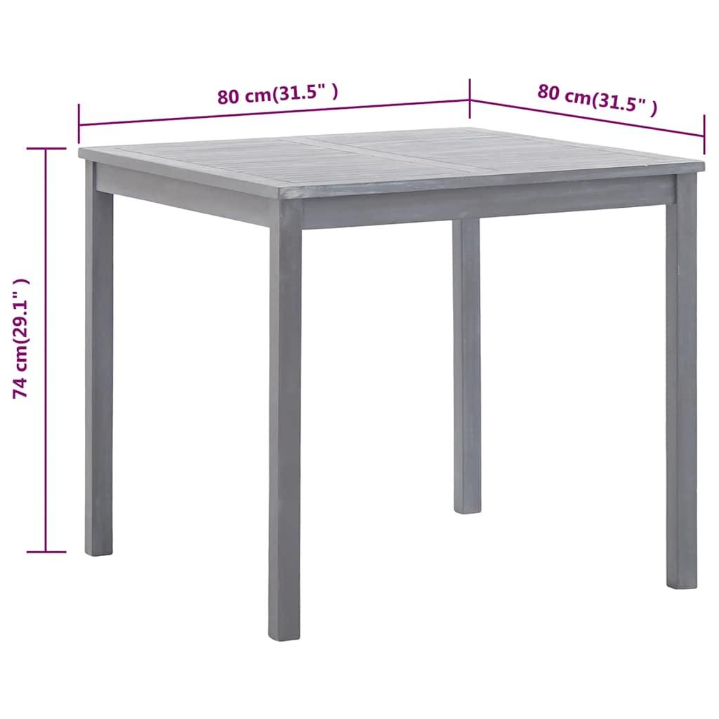 Mesa de jardín madera maciza acacia negro y marrón 123x60x74 cm
