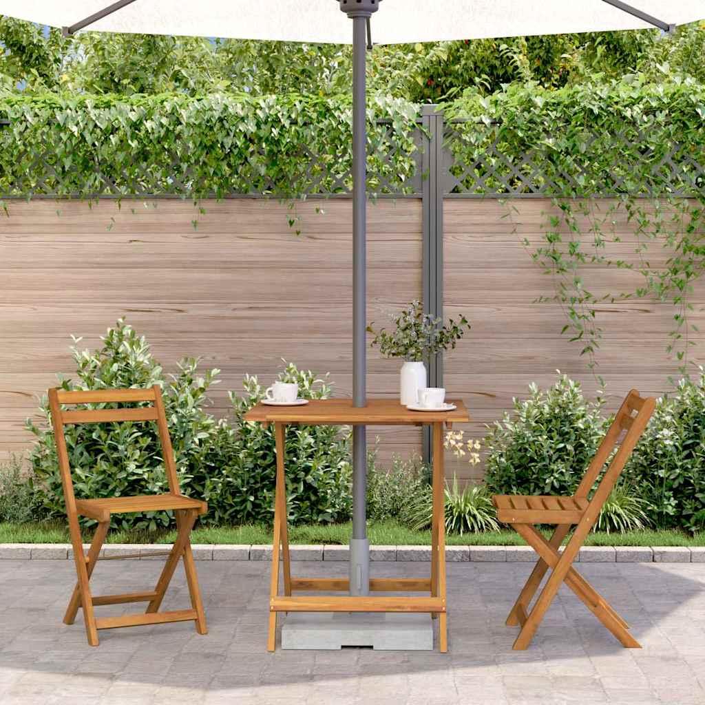 Mesa plegable de jardín de madera maciza de acacia 120x70x74 cm