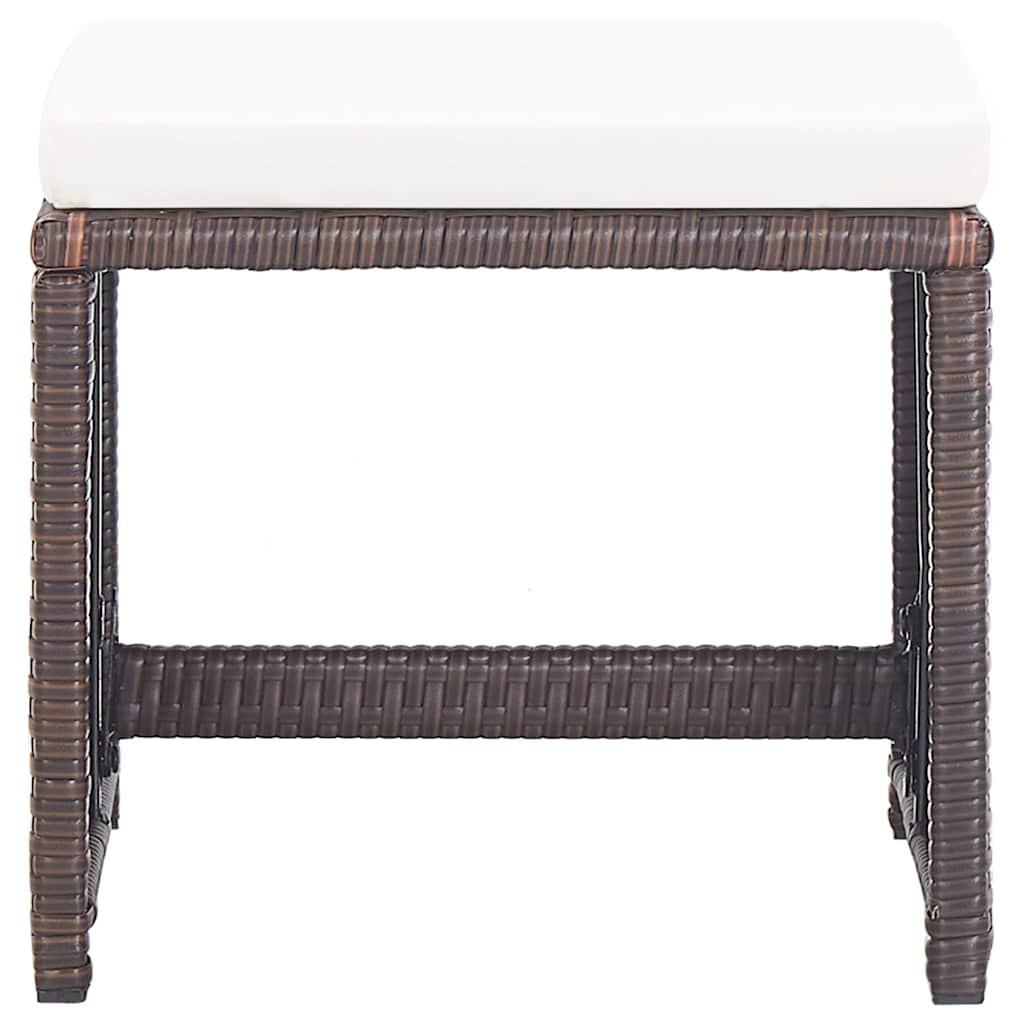 Set comedor de jardín 15 pzas con cojines ratán sintético beige