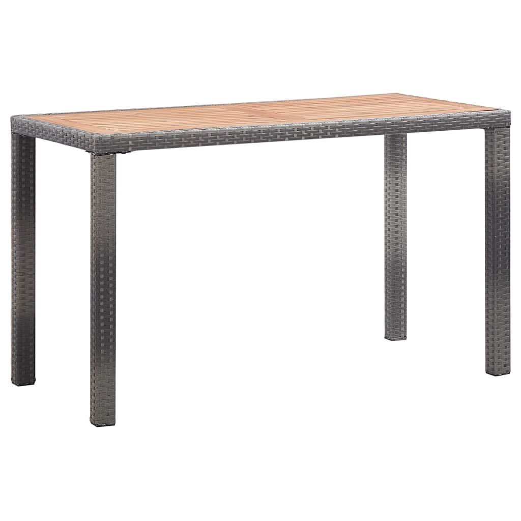 Mesa de jardín madera maciza acacia negro y marrón 123x60x74 cm