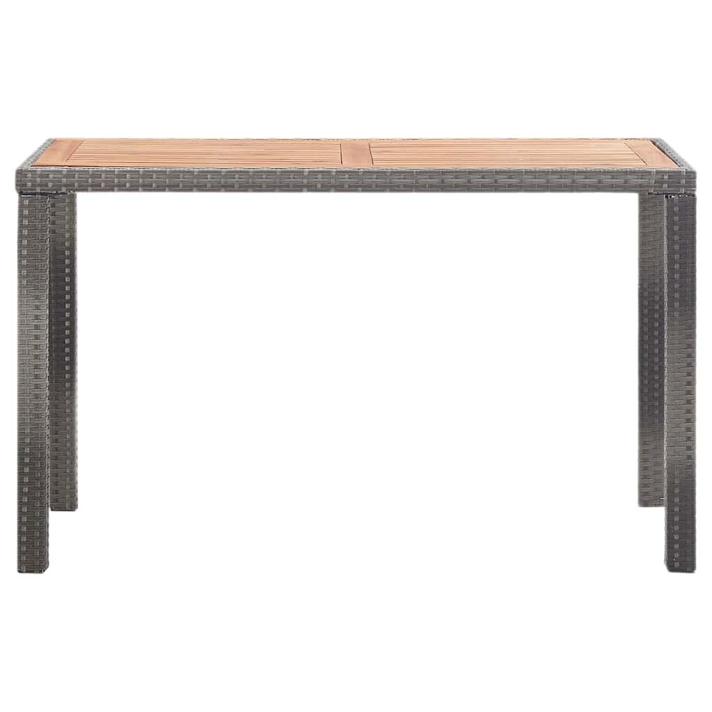Mesa de jardín madera maciza acacia negro y marrón 123x60x74 cm