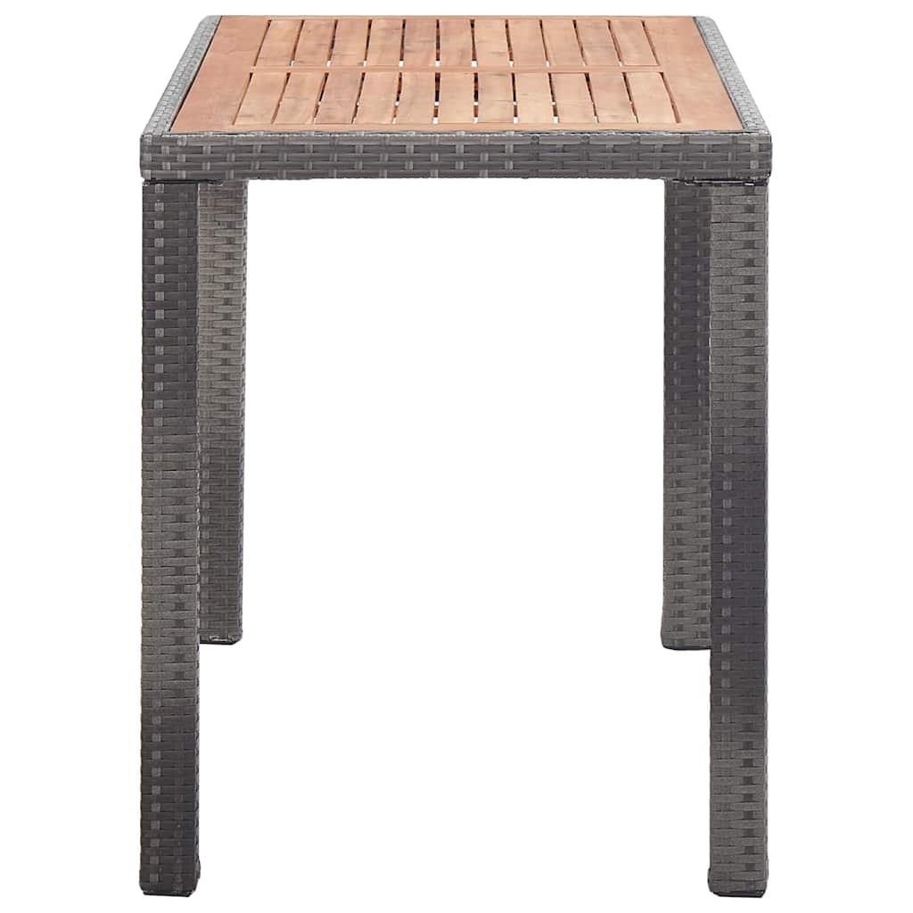 Mesa de jardín madera maciza acacia negro y marrón 123x60x74 cm
