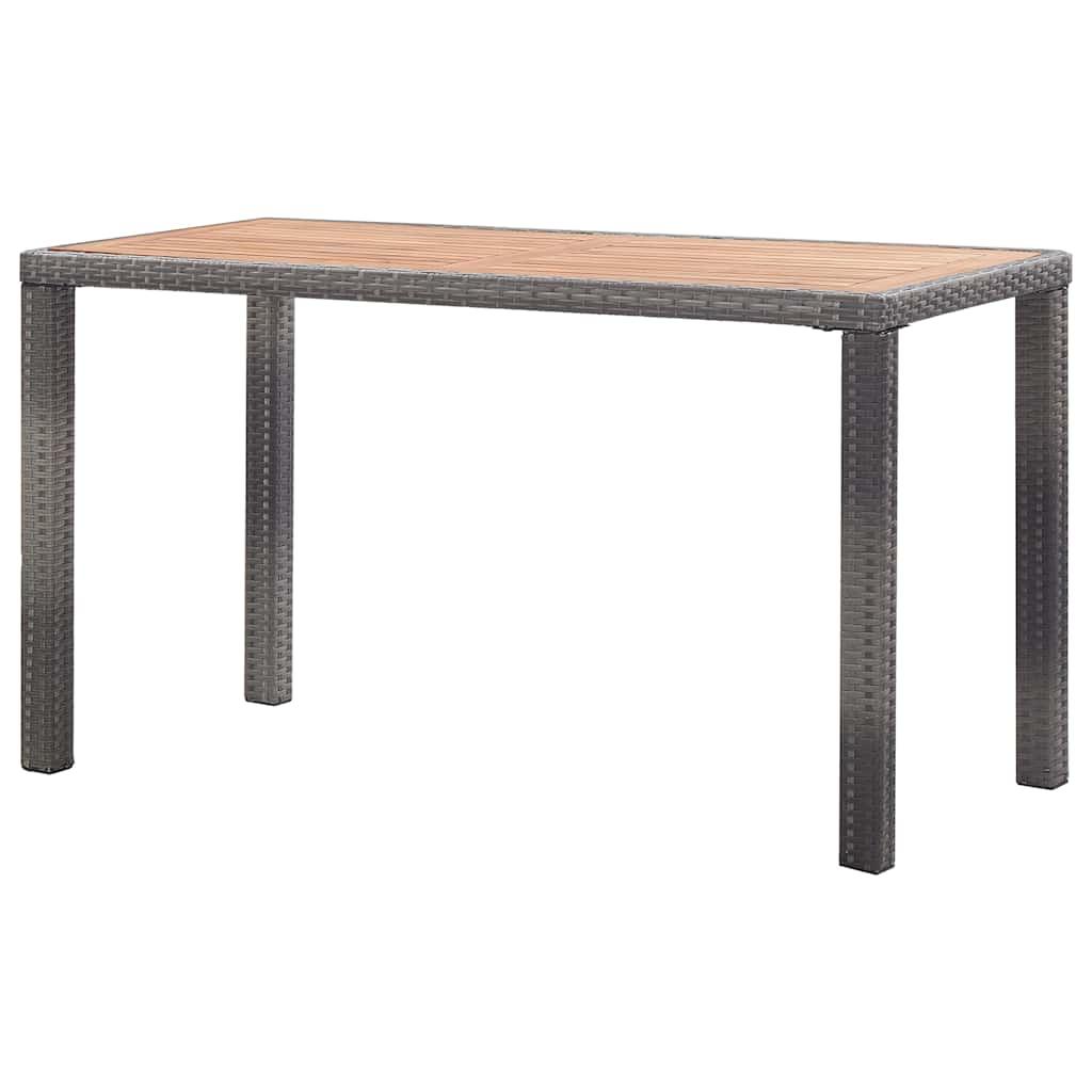 Mesa de jardín madera maciza acacia negro y marrón 123x60x74 cm
