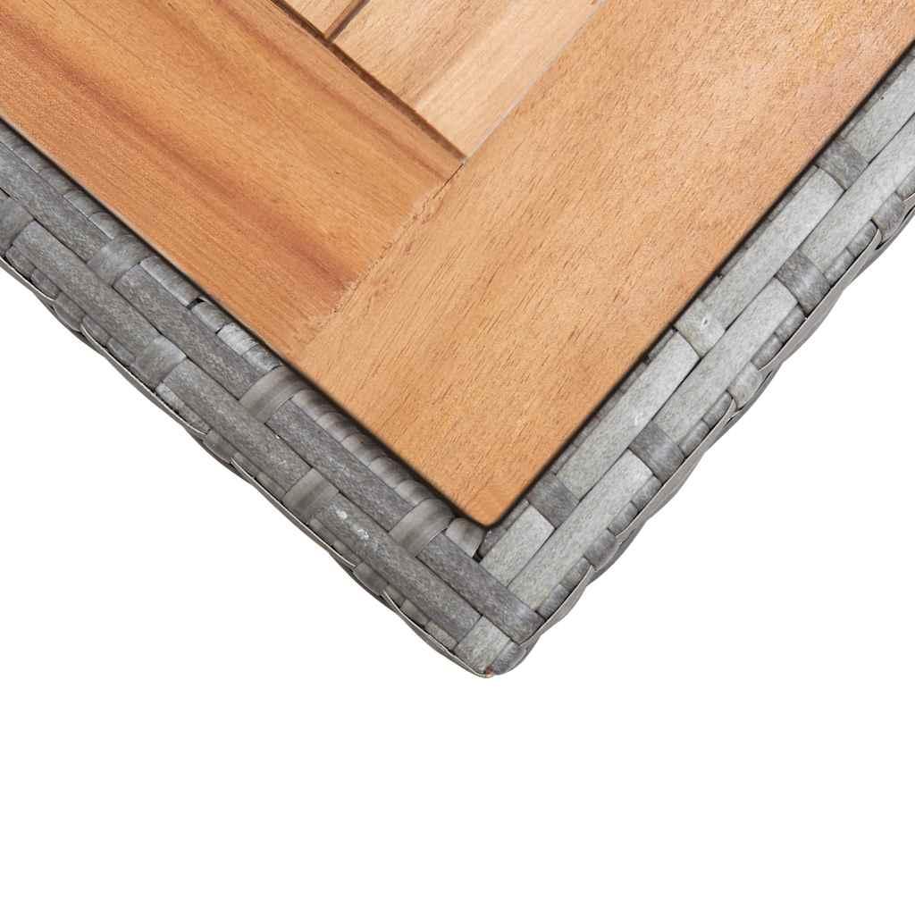 Mesa de jardín madera maciza acacia negro y marrón 123x60x74 cm