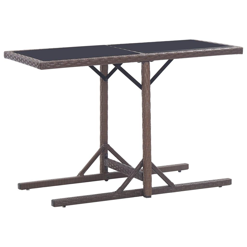 Mesa de jardín vidrio y ratán sintético antracita 110x53x72 cm