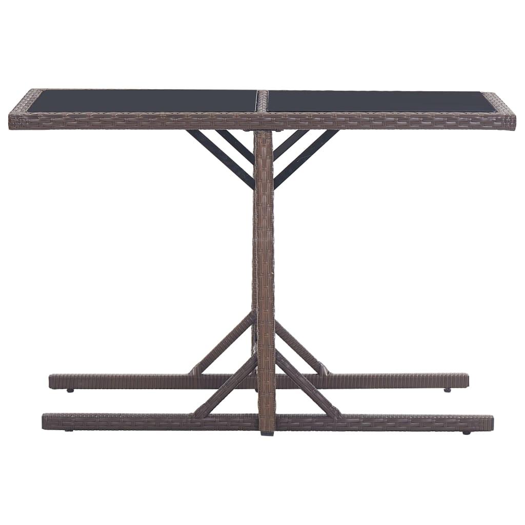 Mesa de jardín vidrio y ratán sintético antracita 110x53x72 cm