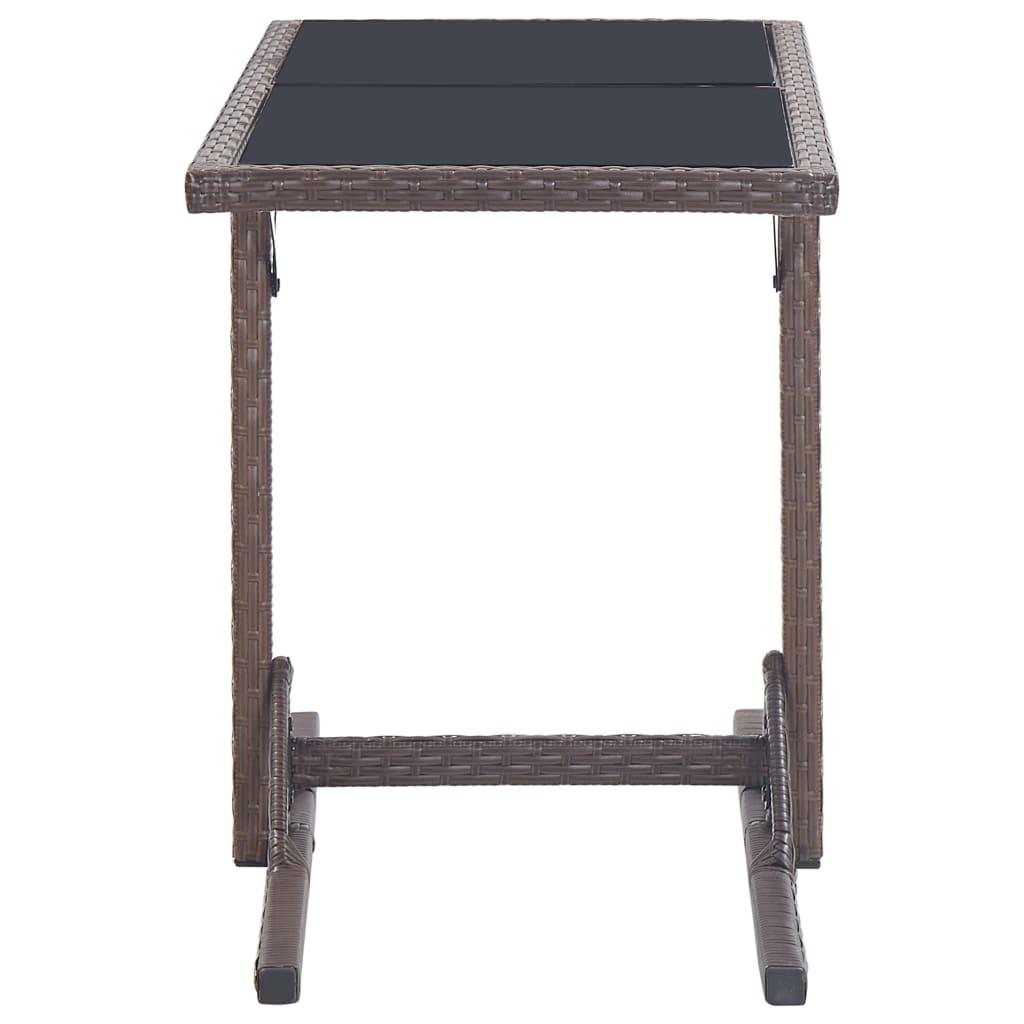 Mesa de jardín vidrio y ratán sintético antracita 110x53x72 cm