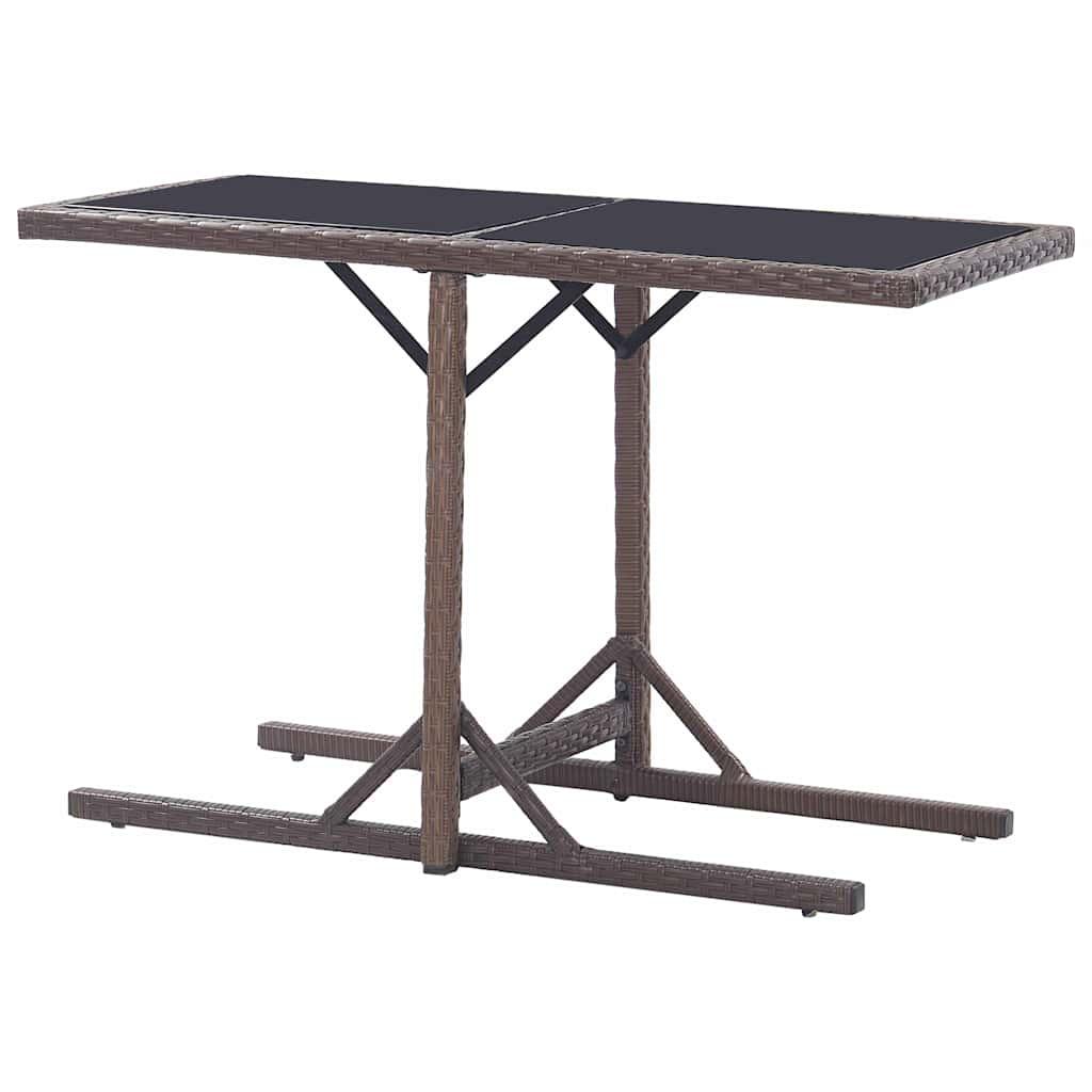 Mesa de jardín vidrio y ratán sintético antracita 110x53x72 cm