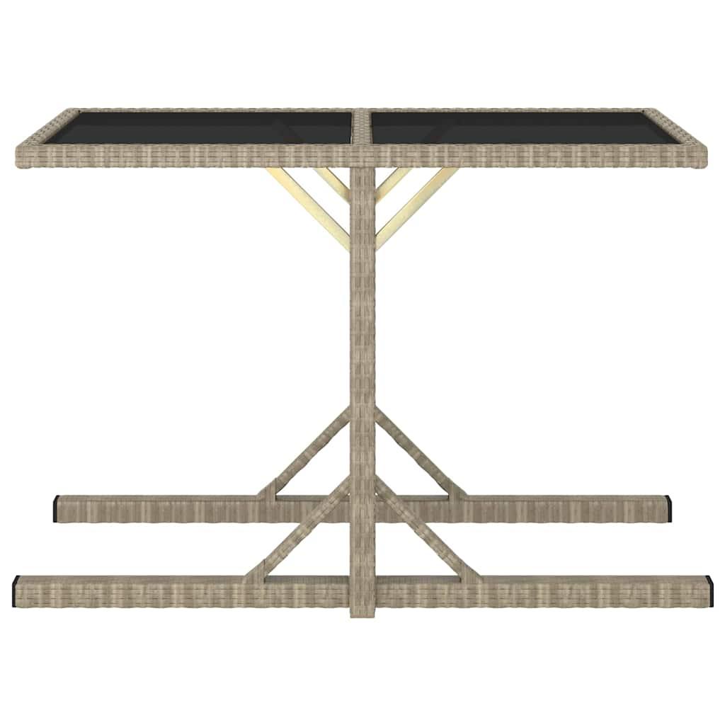 Mesa de jardín vidrio y ratán sintético antracita 110x53x72 cm
