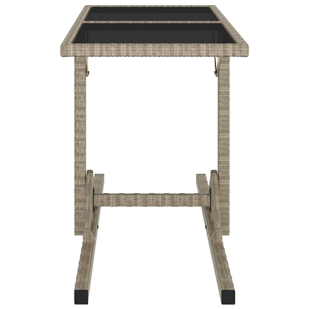 Mesa de jardín vidrio y ratán sintético antracita 110x53x72 cm