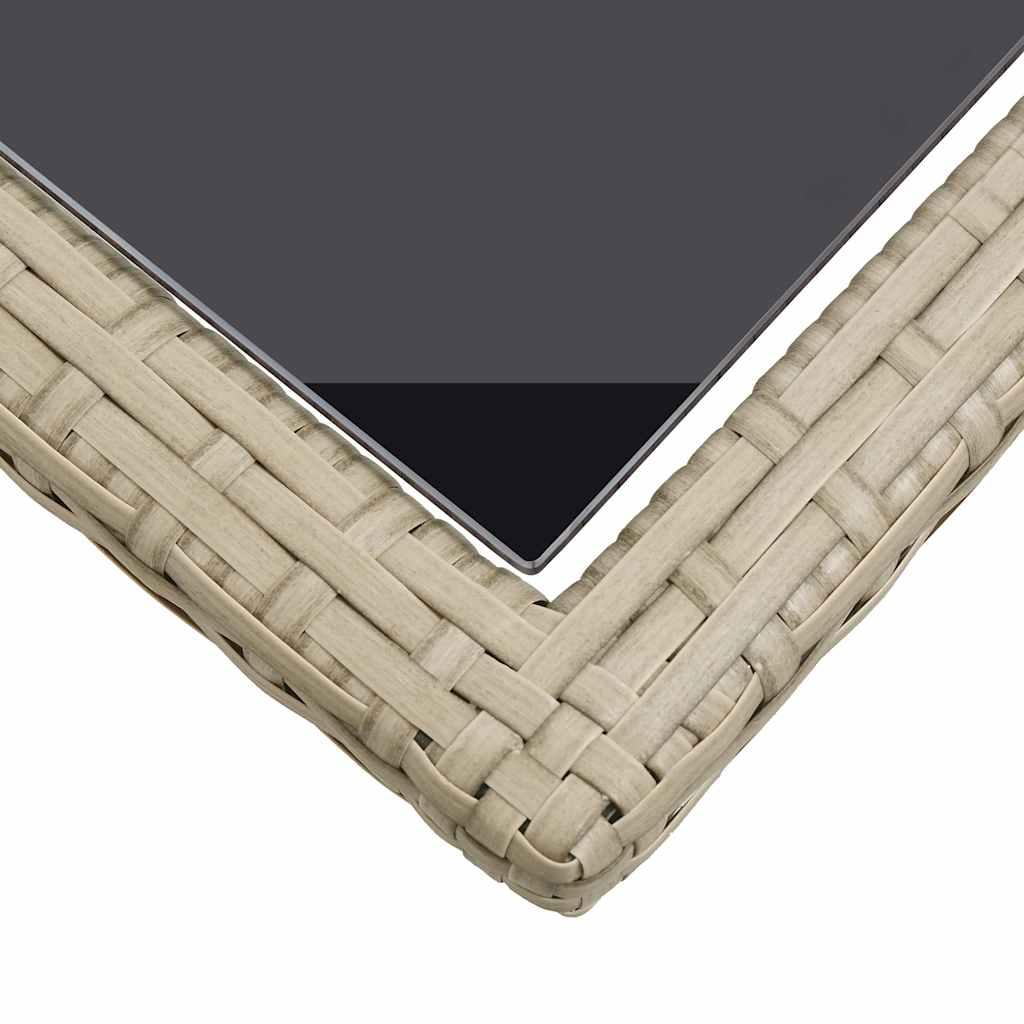 Mesa de jardín vidrio y ratán sintético antracita 110x53x72 cm