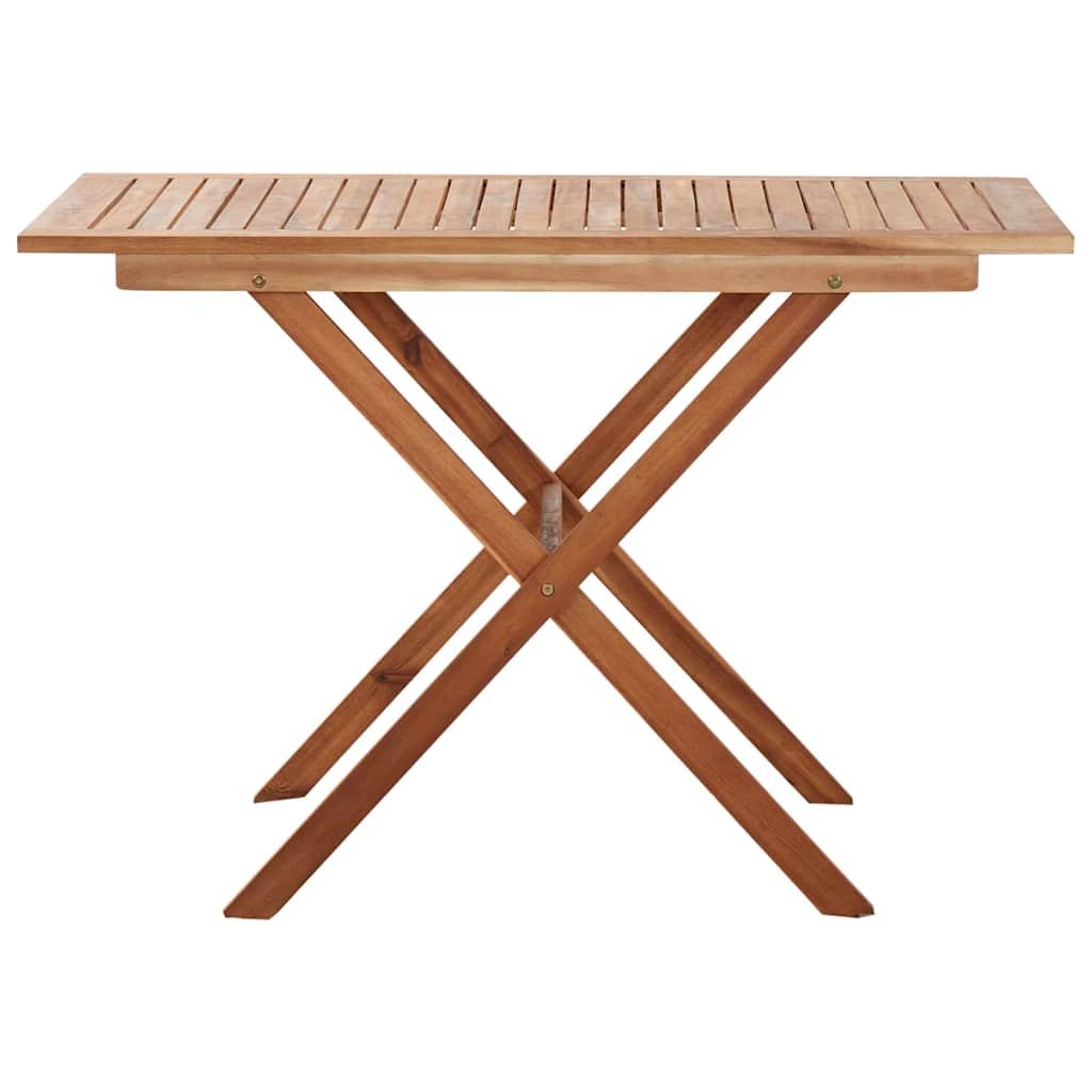 Mesa de jardín madera maciza acacia negro y marrón 123x60x74 cm