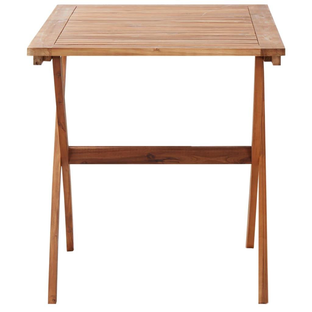 Mesa de jardín madera maciza acacia negro y marrón 123x60x74 cm