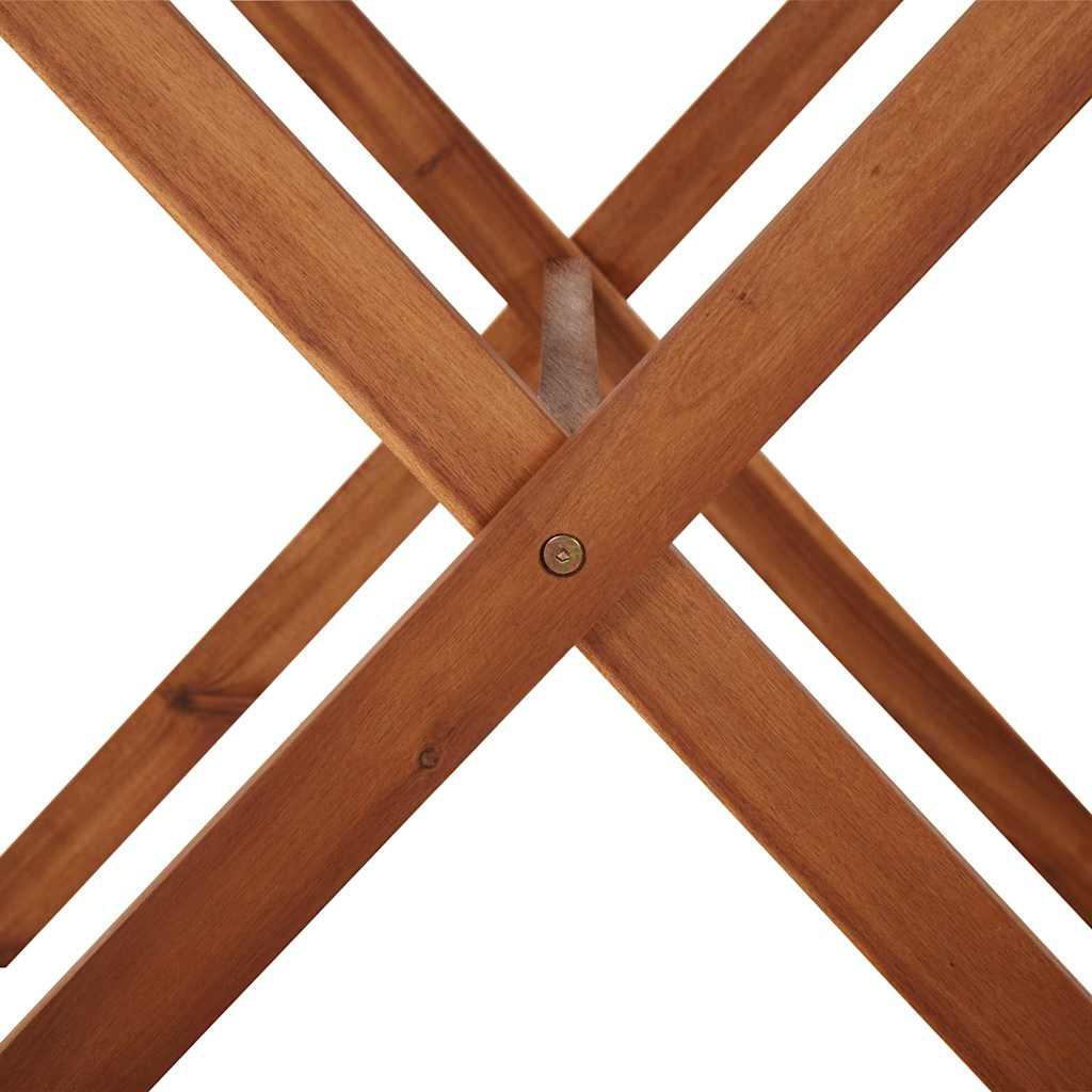 Mesa de jardín madera maciza acacia negro y marrón 123x60x74 cm
