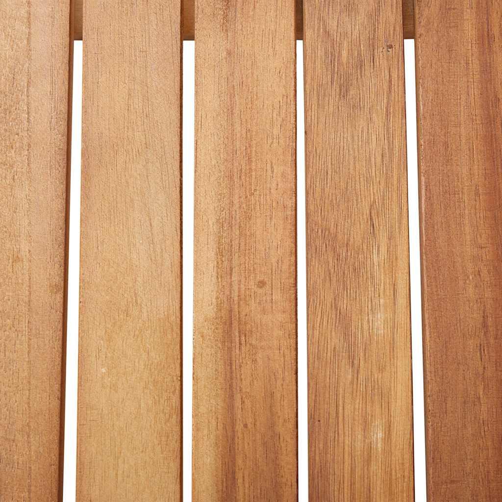 Mesa de jardín madera maciza acacia negro y marrón 123x60x74 cm