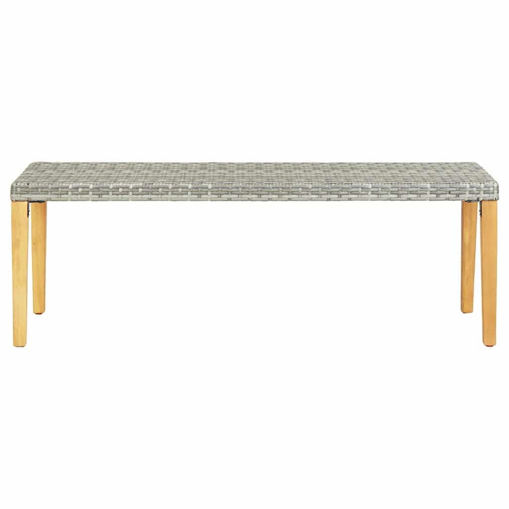 Banco de jardín de ratán sintético marrón 120 cm