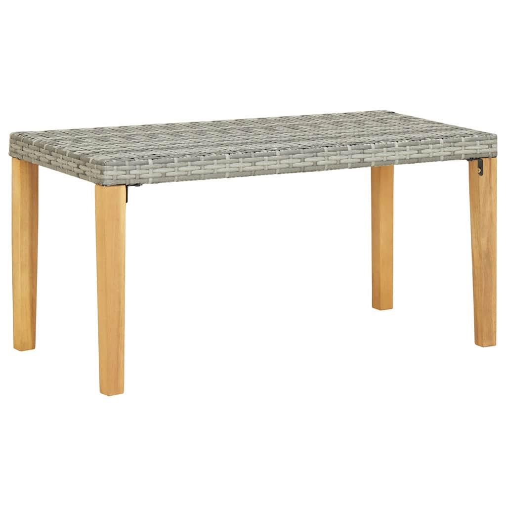 Banco de jardín ratán sintético y madera de acacia 120 cm