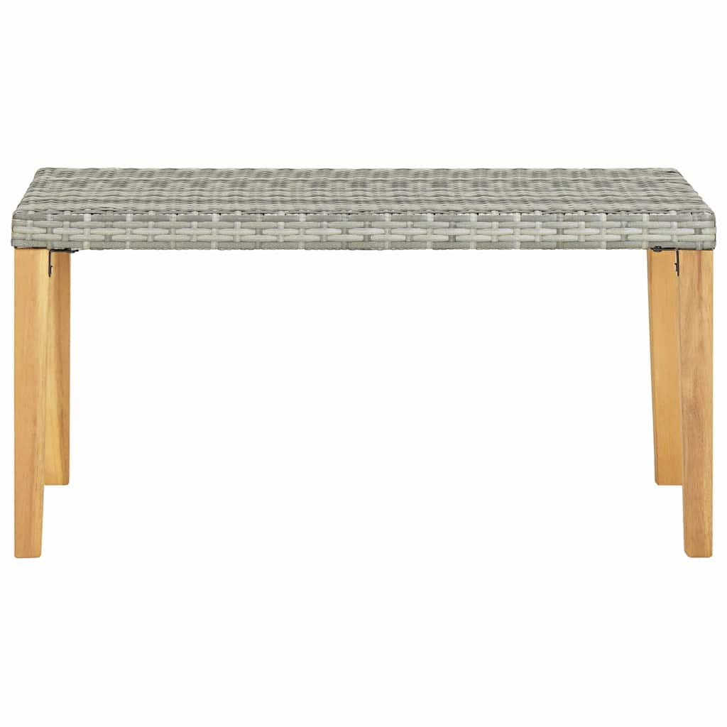 Banco de jardín ratán sintético y madera de acacia 120 cm