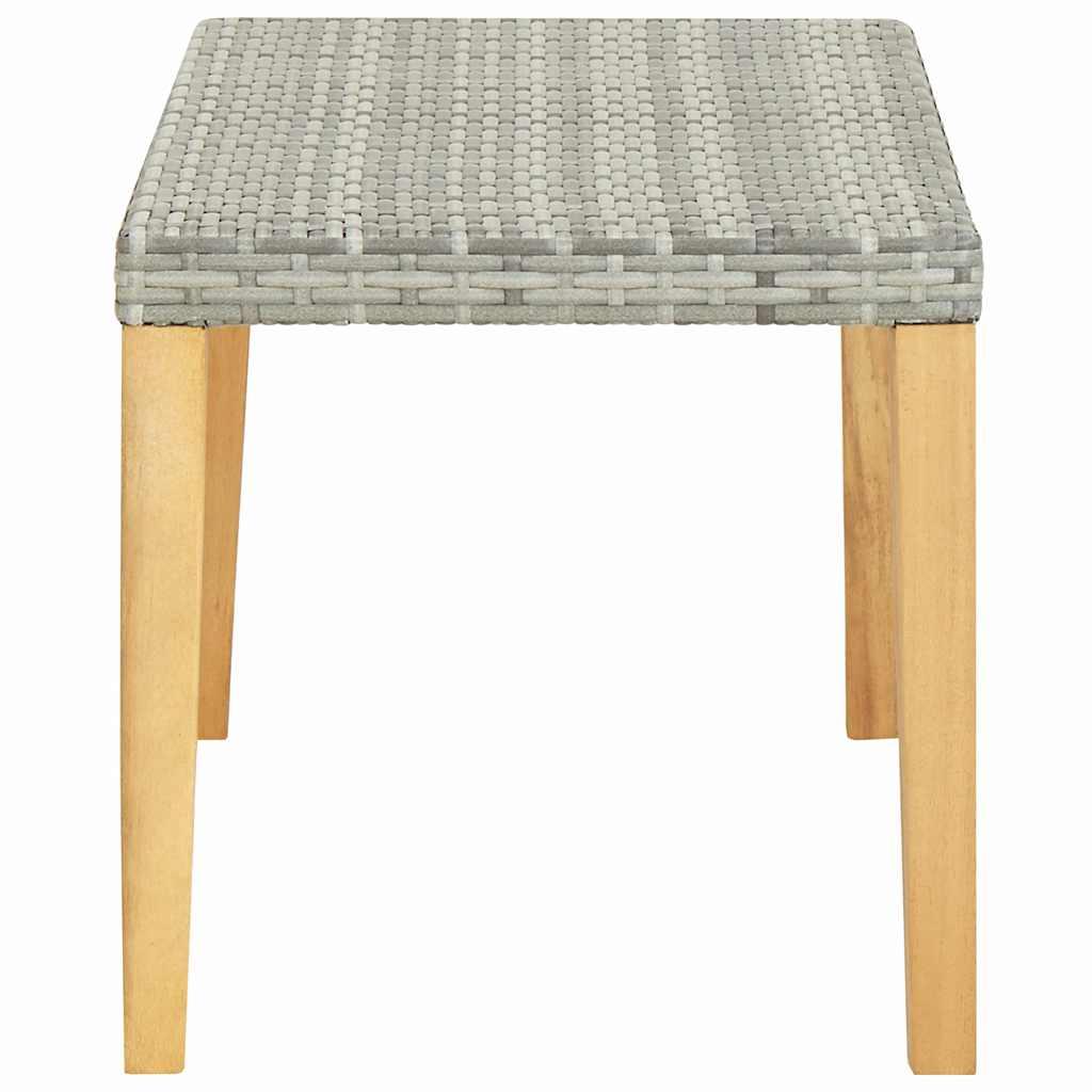 Banco de jardín ratán sintético y madera de acacia 120 cm