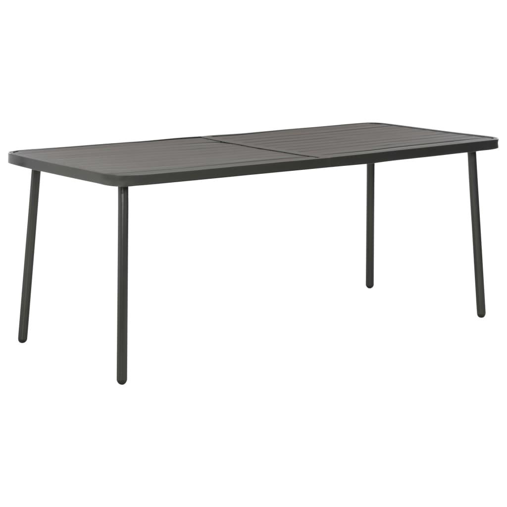 Mesa de jardín de acero gris antracita 100x100x72 cm