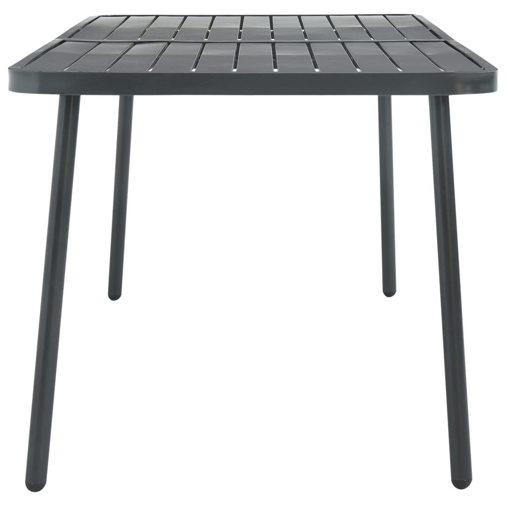Mesa de jardín de acero gris antracita 100x100x72 cm