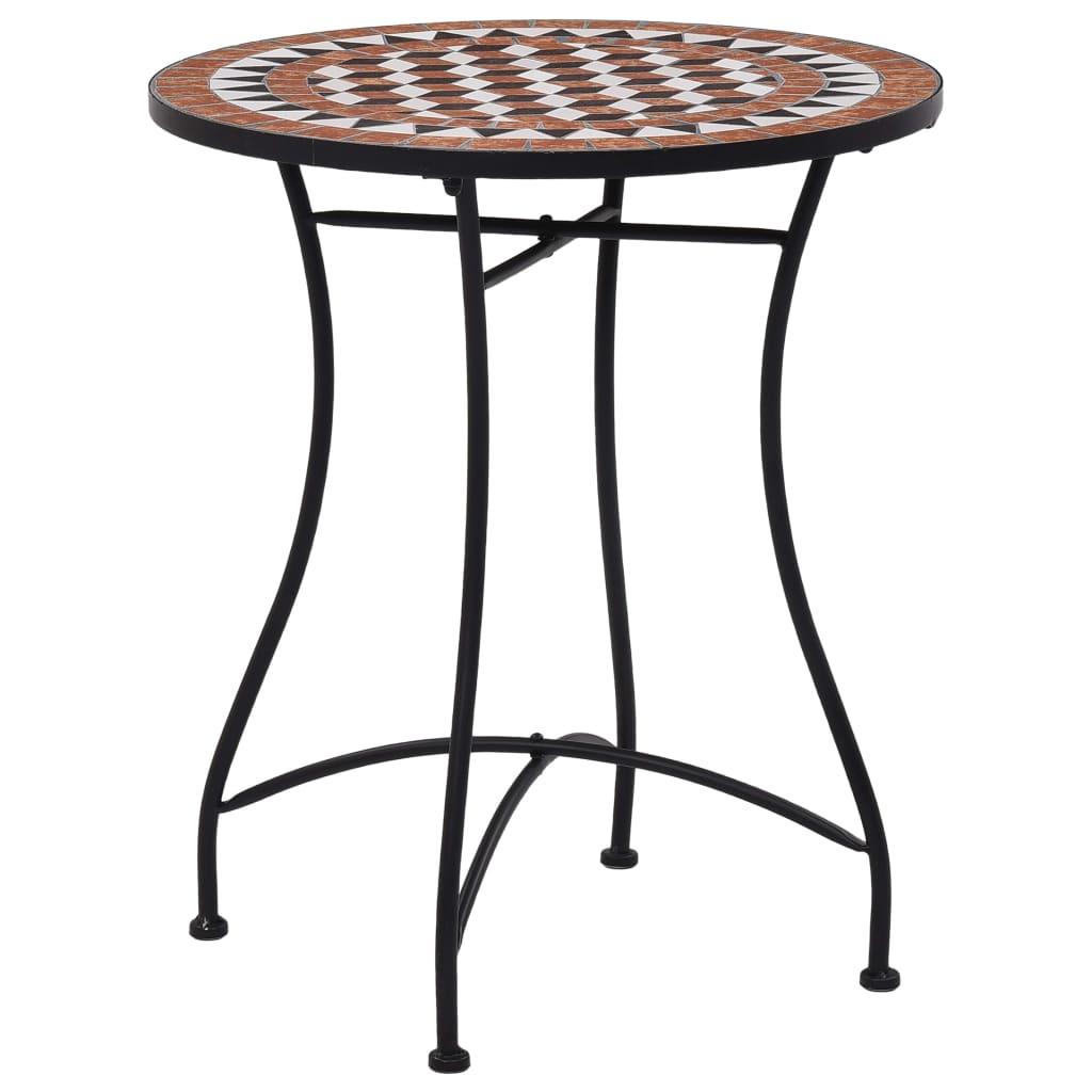 Mesa bistró de mosaico cerámica naranja/gris
