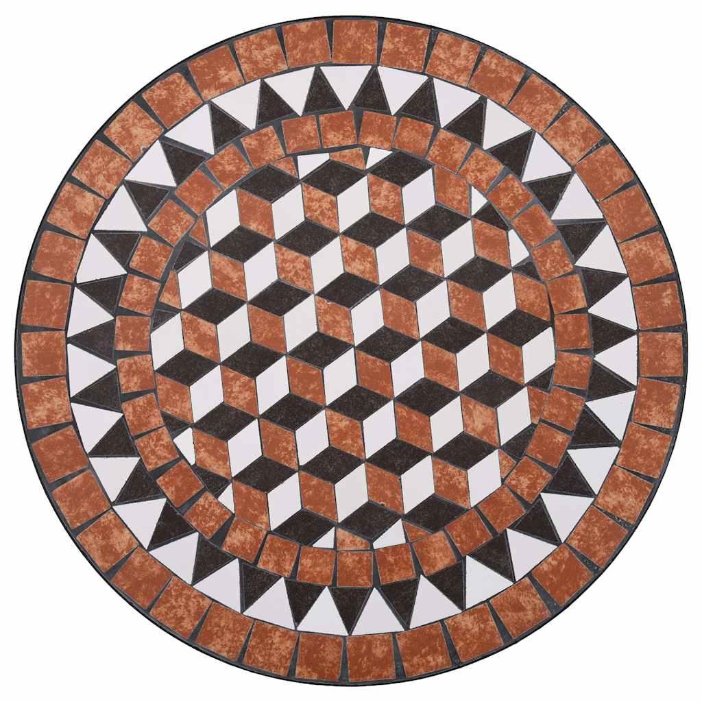 Mesa bistró de mosaico cerámica naranja/gris