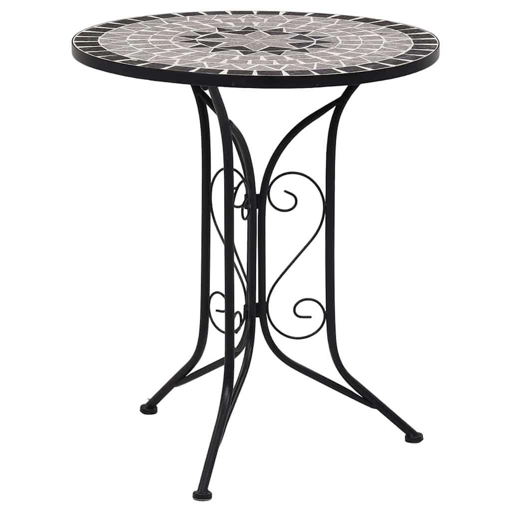 Mesa de bistró de mosaico cerámica negro Ø50x70 cm
