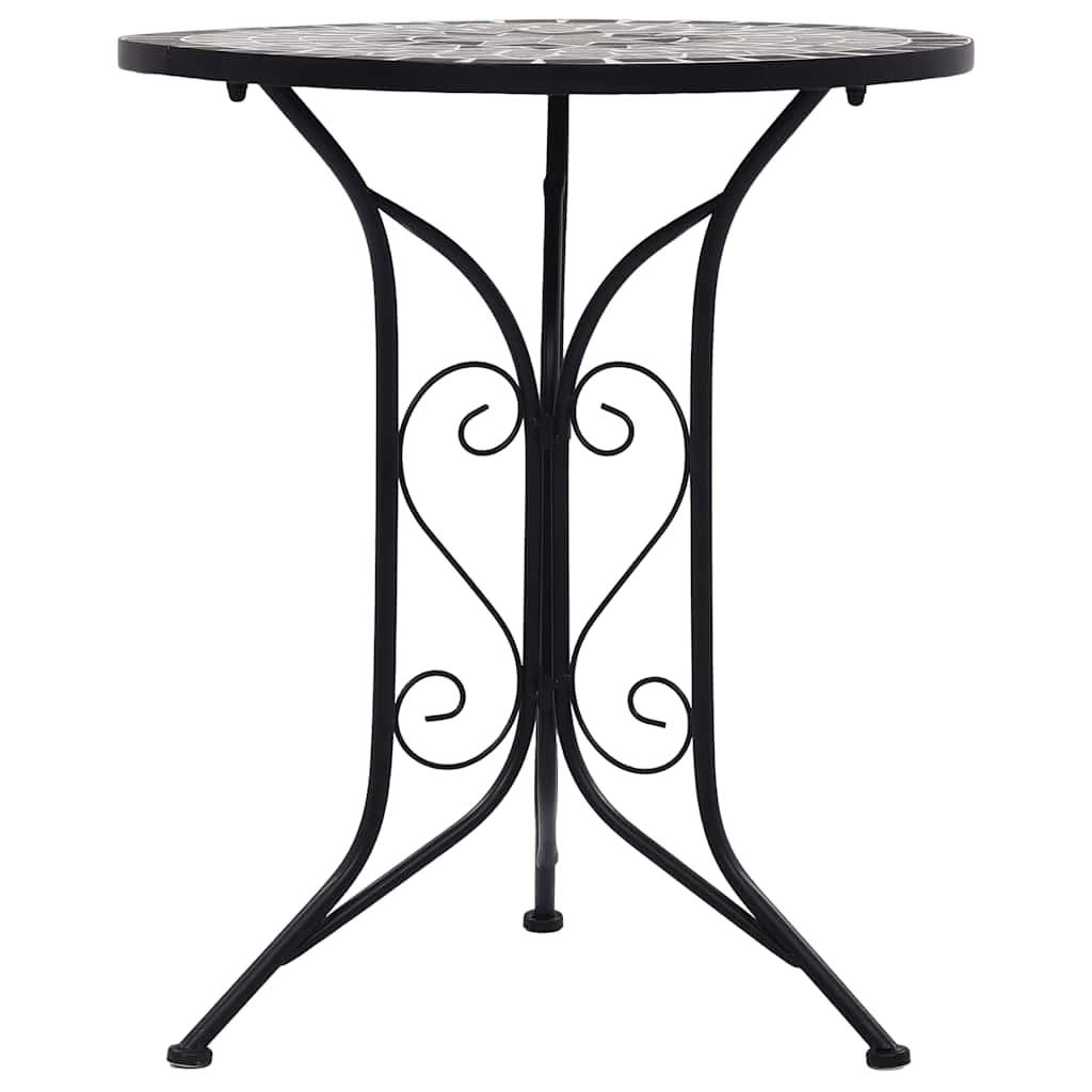 Mesa de bistró de mosaico cerámica negro Ø50x70 cm