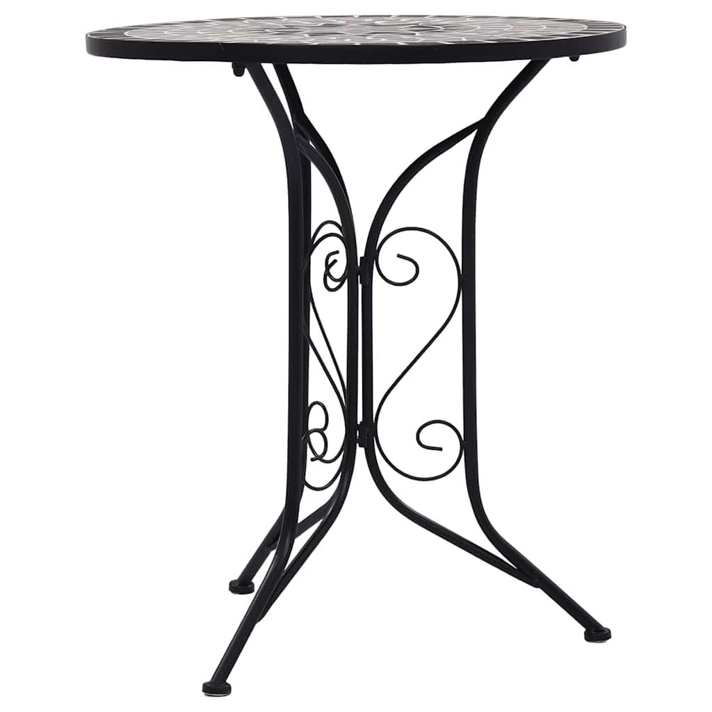 Mesa de bistró de mosaico cerámica negro Ø50x70 cm