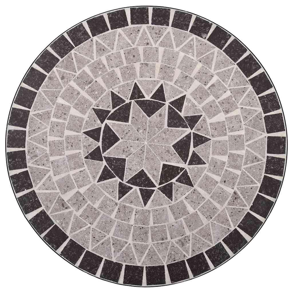 Mesa de bistró de mosaico cerámica negro Ø50x70 cm