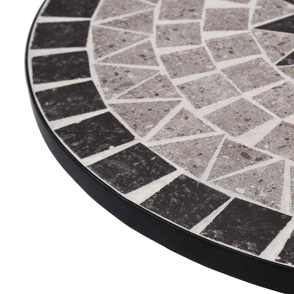 Mesa de bistró de mosaico cerámica negro Ø50x70 cm