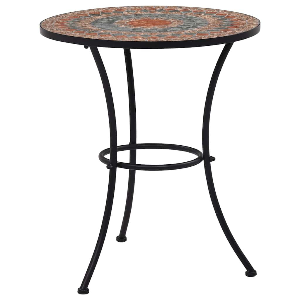 Mesa de bistró de mosaico cerámica negro Ø50x70 cm
