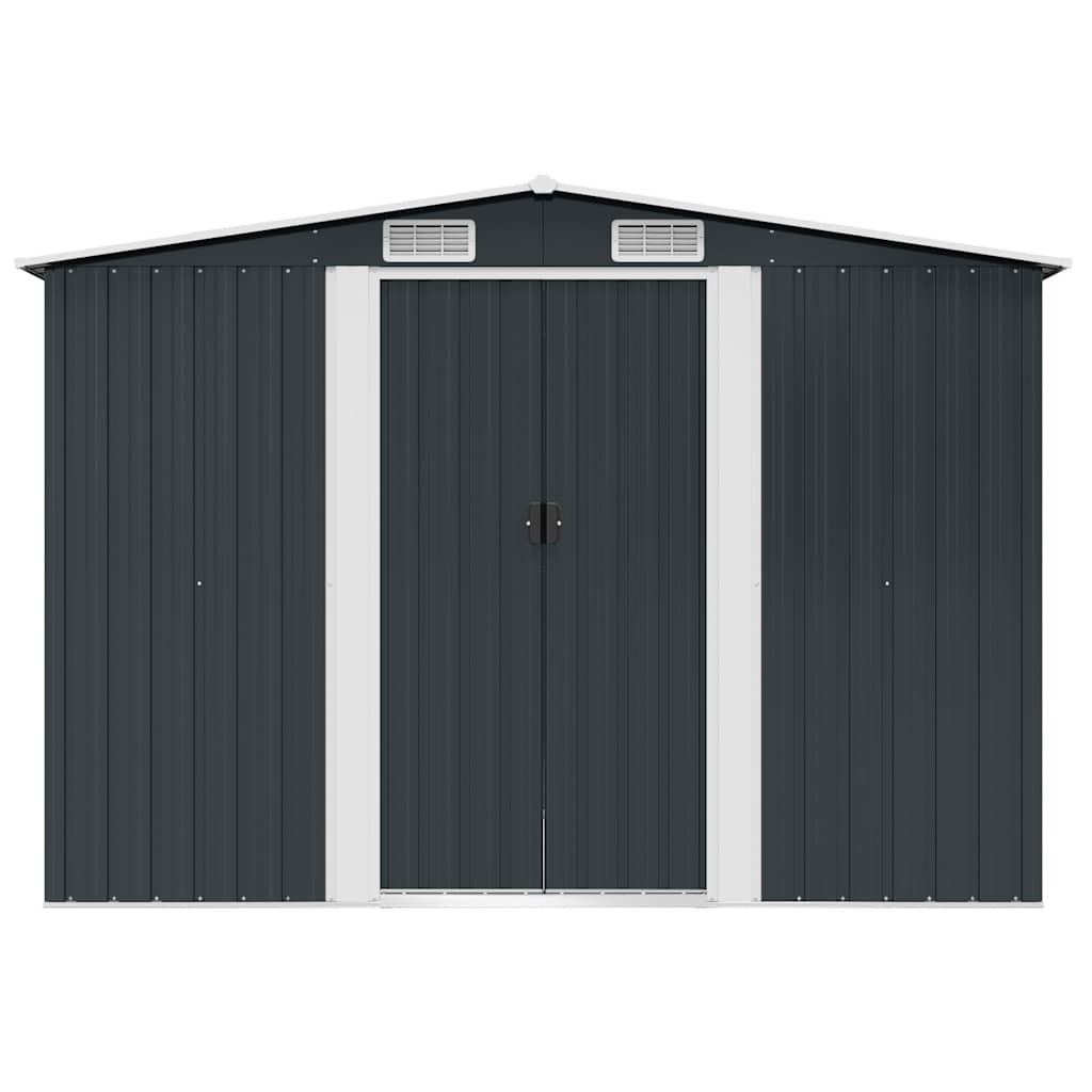 Caseta de jardín de acero gris antracita 257x205x178 cm