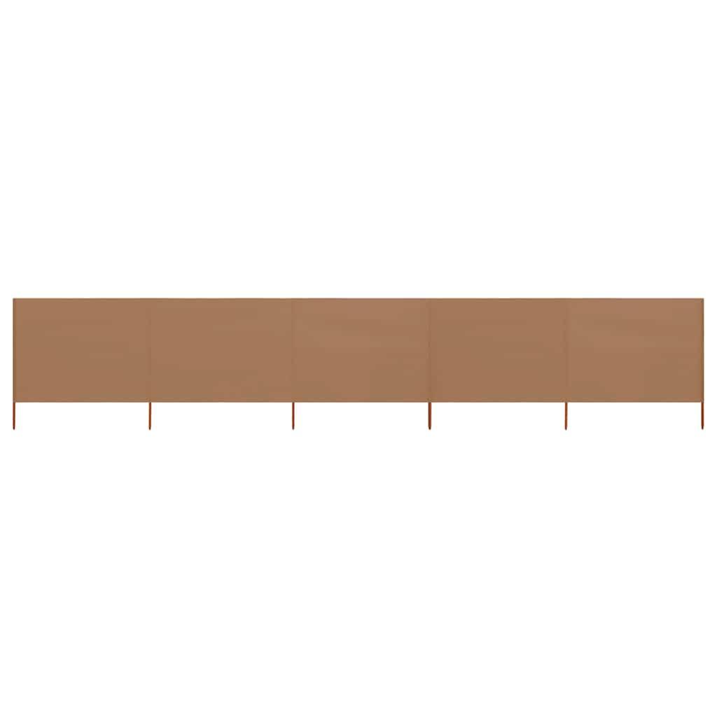 Paravientos de playa de 5 paneles tela gris antracita 600x80 cm