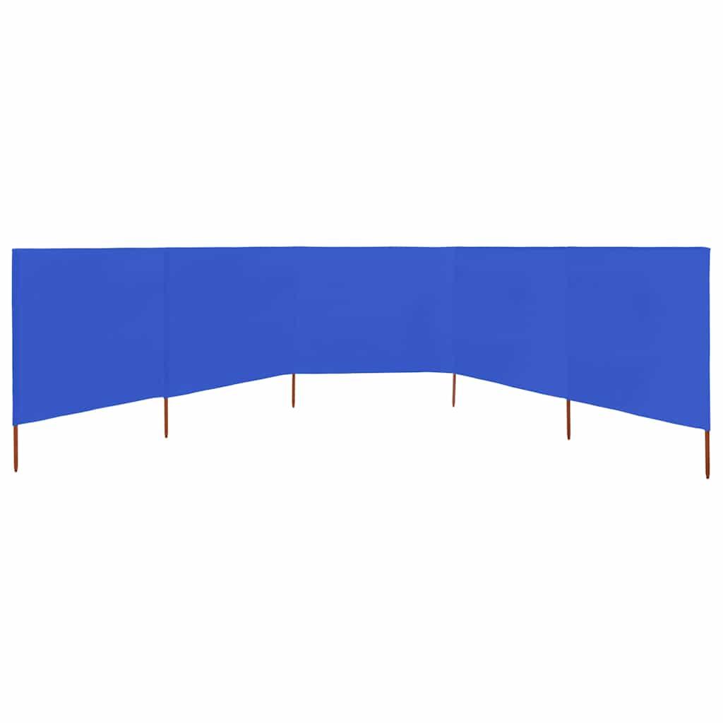 Paravientos de playa de 5 paneles tela azul celeste 600x80 cm