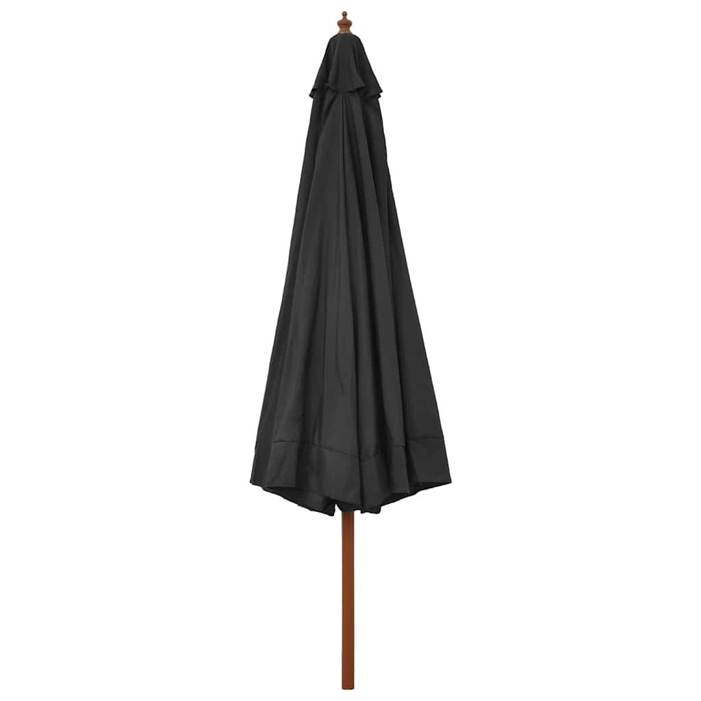 Sombrilla de jardín con palo de madera 350 cm gris antracita
