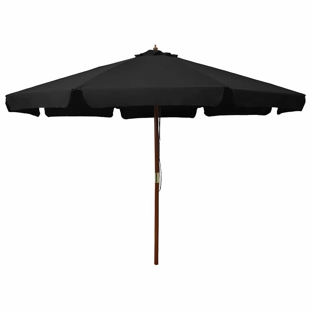 Sombrilla de jardín con palo de madera 350 cm gris antracita