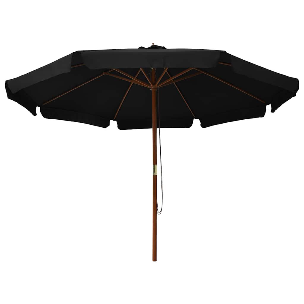 Sombrilla de jardín con palo de madera 350 cm gris antracita
