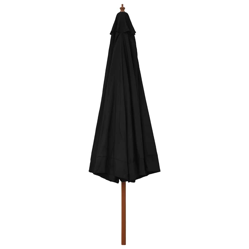 Sombrilla de jardín con palo de madera 350 cm gris antracita