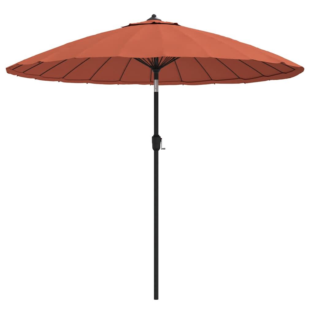 Sombrilla de jardín con palo de aluminio terracota