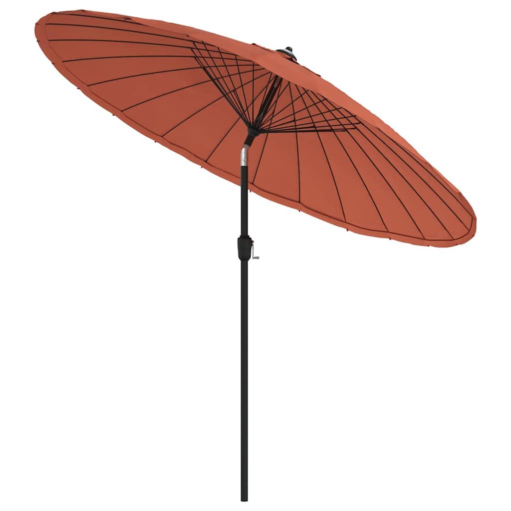 Sombrilla de jardín con palo de aluminio terracota