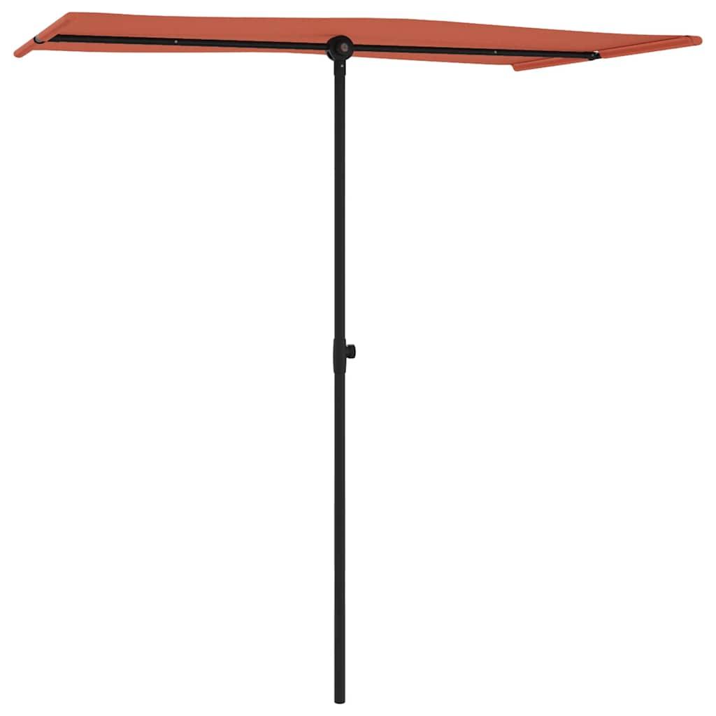 Sombrilla de jardín con palo de aluminio terracota