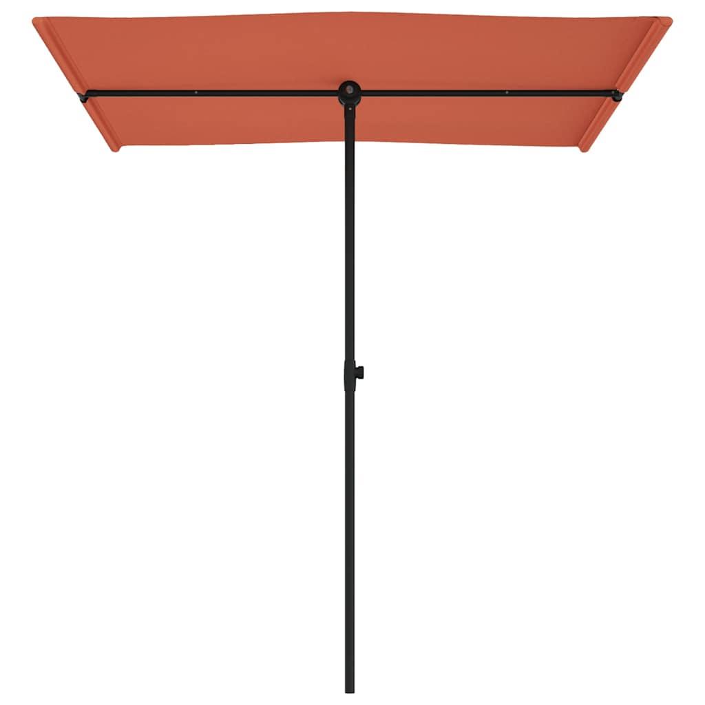 Sombrilla de jardín con palo de aluminio terracota