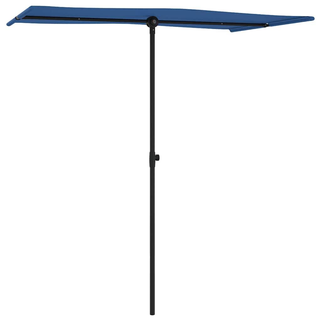 Sombrilla de jardín con palo de aluminio azul azure