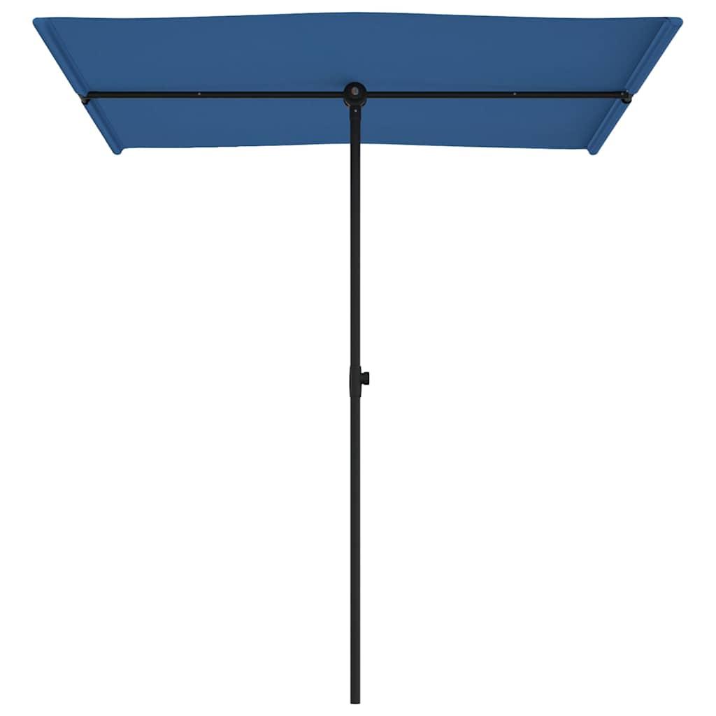 Sombrilla de jardín con palo de aluminio azul azure
