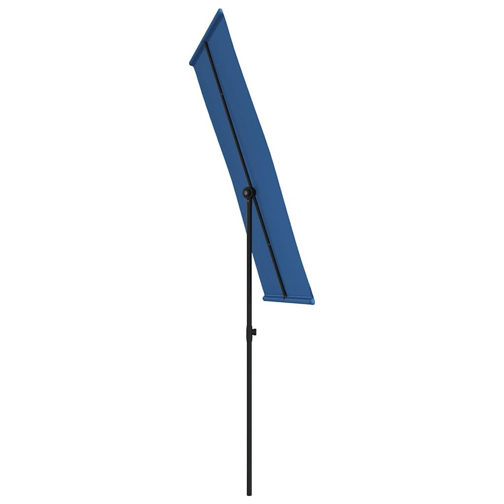 Sombrilla de jardín con palo de aluminio azul azure