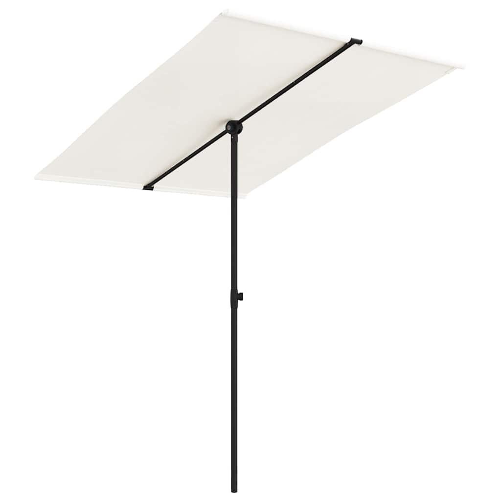 Sombrilla de jardín con palo de aluminio blanco arena 180x110cm